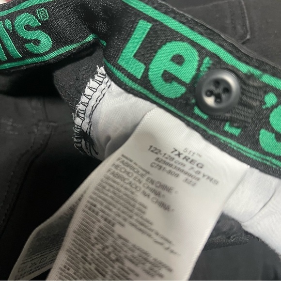 Levi’s 511 Slim Fit Eco Performance Boys Black Jeans Size 7 X Regular Adj Waist - Picture 9 of 11